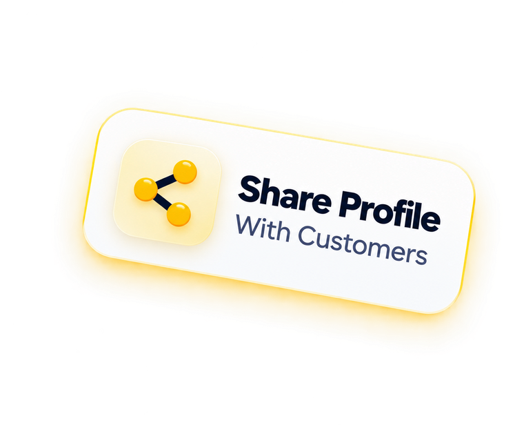 Share profile with customers card